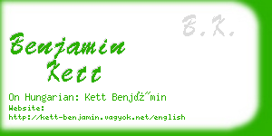 benjamin kett business card